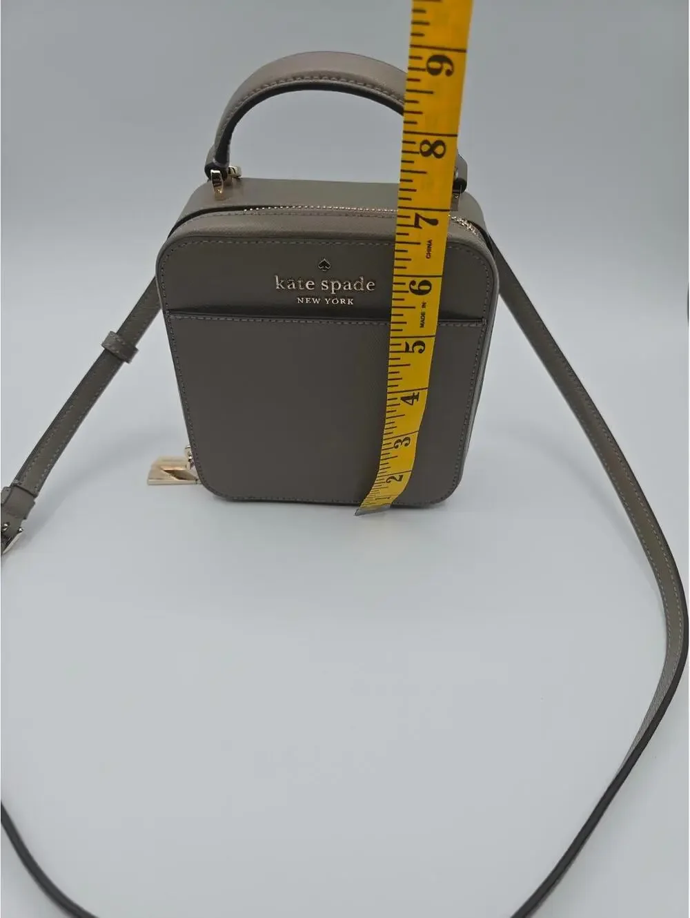 Kate Spade Thunder Cloud Brown Leather New York Daisy Vanity Crossbody Bag